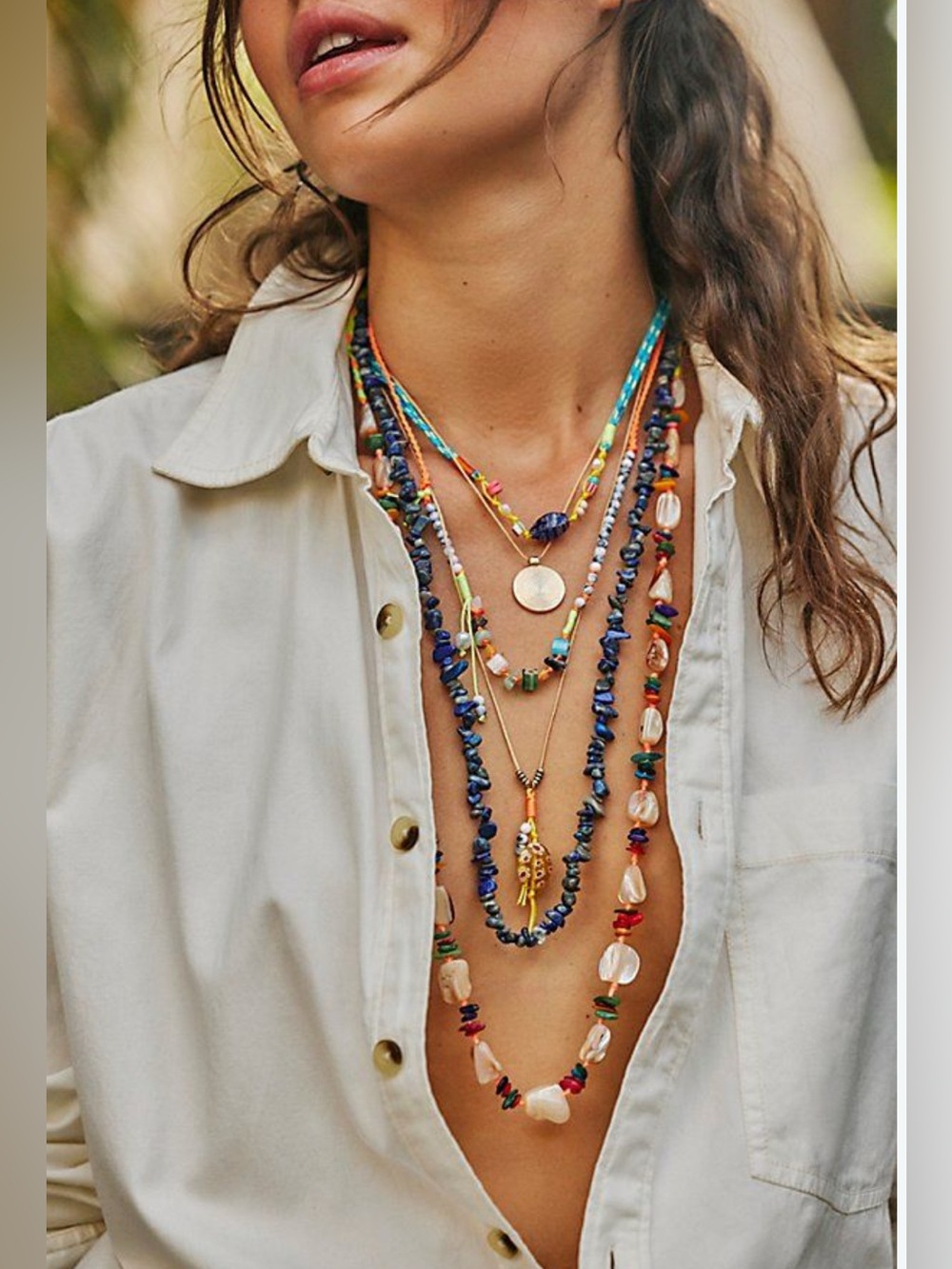 Free People x Ariana Ost, My Magic Layered boho necklace festival style concert